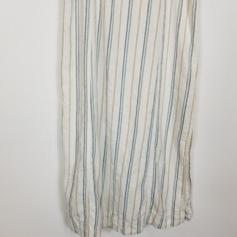 Madewell Women Linen-Cotton Princess-Seamed Midi Dress Sz M Stripe Boho Vacation - Picture 3 of 8